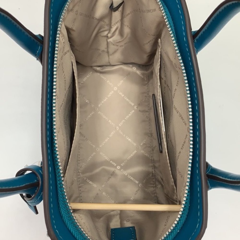 Michael Kors Avril Small Leather Top-Zip Satchel Lagoon color - Picture 6 of 16